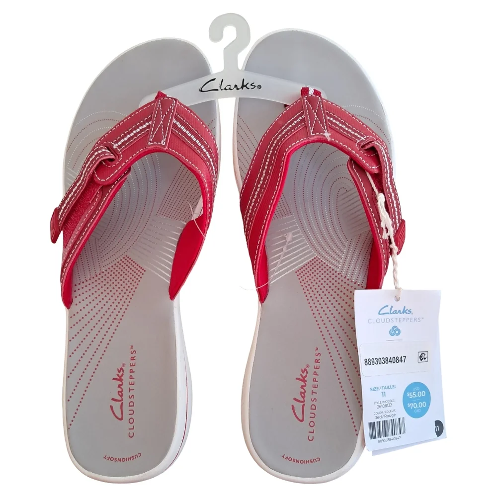 Clarks Cloudsteppers Jaazh Women Size 11 Red New Women Sandals
